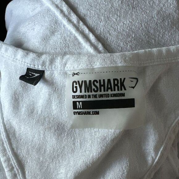 Gymshark Womens Sheer Tank Top Split Open Back Round Hem Size Medium White - Picture 5 of 6